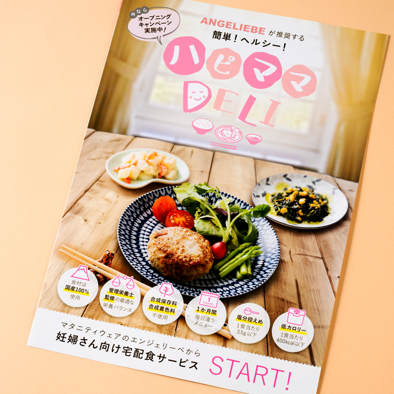 妊婦さん向け宅配食サービスの4ページタイプサービス説明の作成