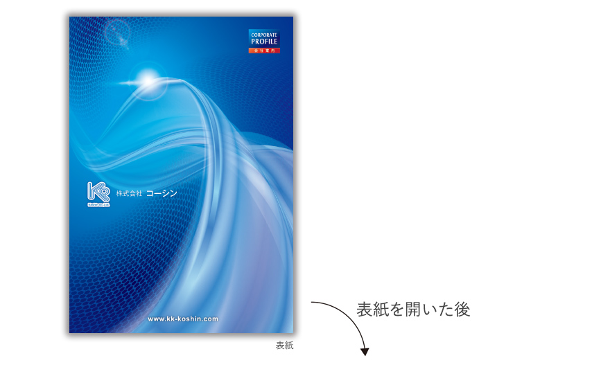 プリント基板製造会社さまの6ページタイプ会社案内の作成の制作物1