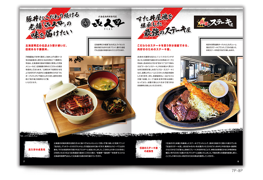 飲食業を営む企業様の12ページタイプ会社案内パンフレット作成の制作物5